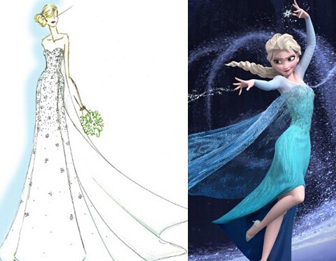 迪士尼推出《冰雪奇缘》主题婚纱